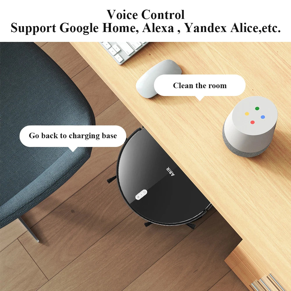 Smart Robot Vacuum Cleaner – 6000Pa Suction, Wi-Fi App Control, Auto Recharge, Pet Hair & Hard Floor Cleaning