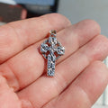 Celtic Cross Silver Pendant, antiqued Sterling Silver Pendant, Celtic Cross amulet.