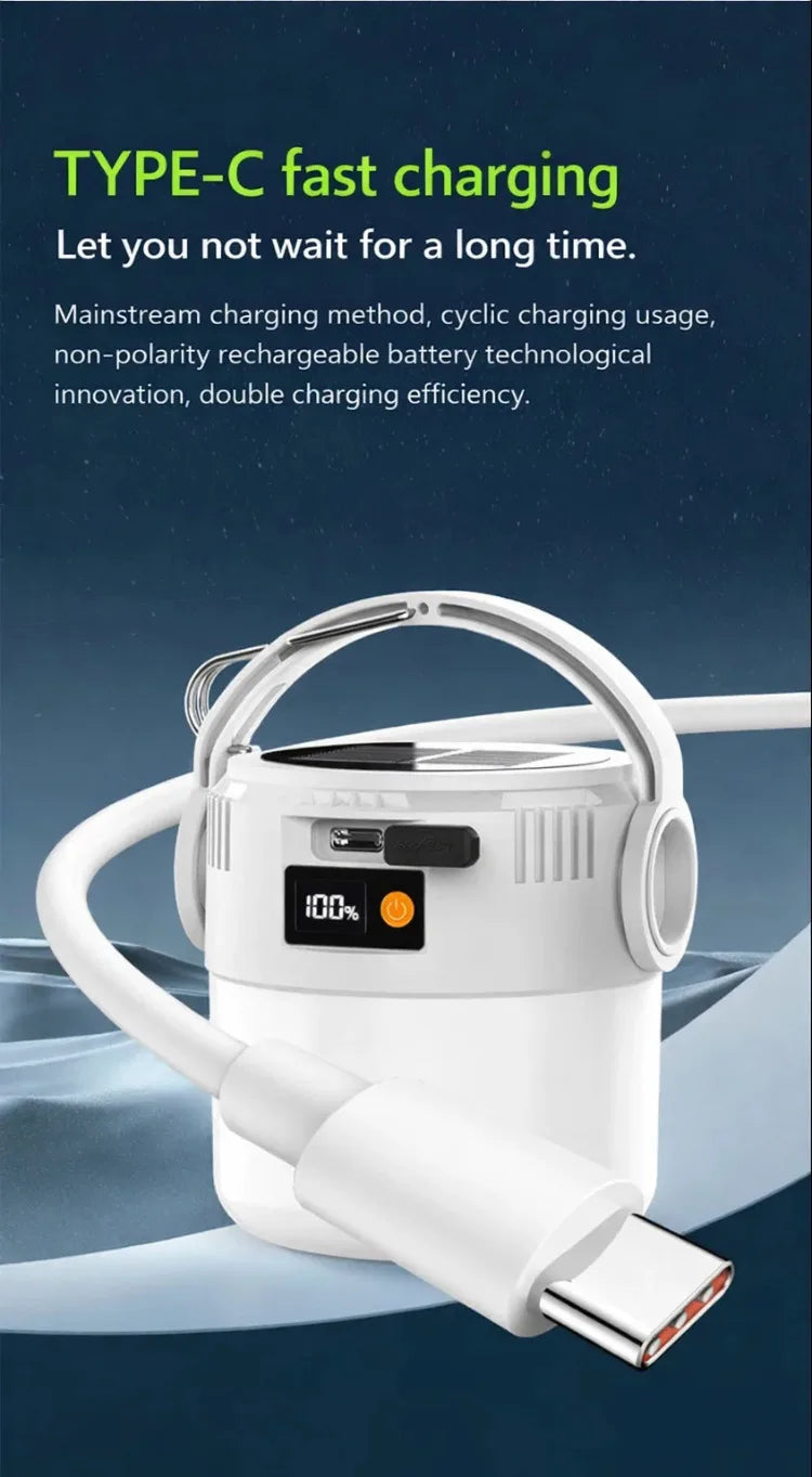 Rechargeable solar lantern features diagram