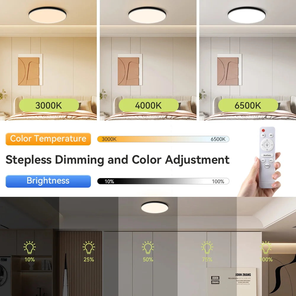 Dimmable ultrathin LED panel lamp warm light mode