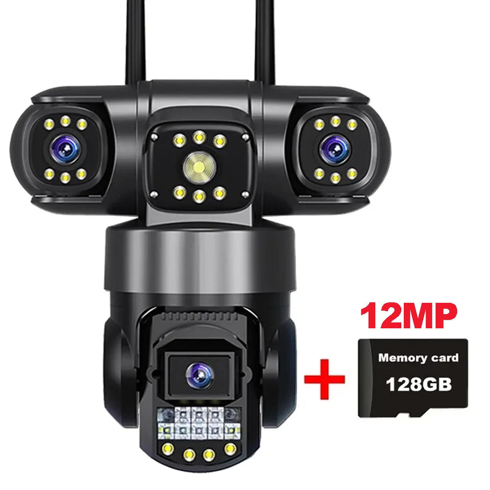 4-Lens Smart WiFi Security Camera with Color Night Vision