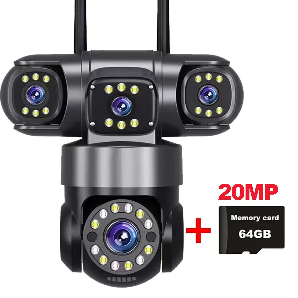 4-Lens Smart WiFi Security Camera with Color Night Vision