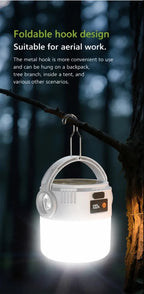 Lanterne de camping solaire – Rechargeable par USB, étanche, portable