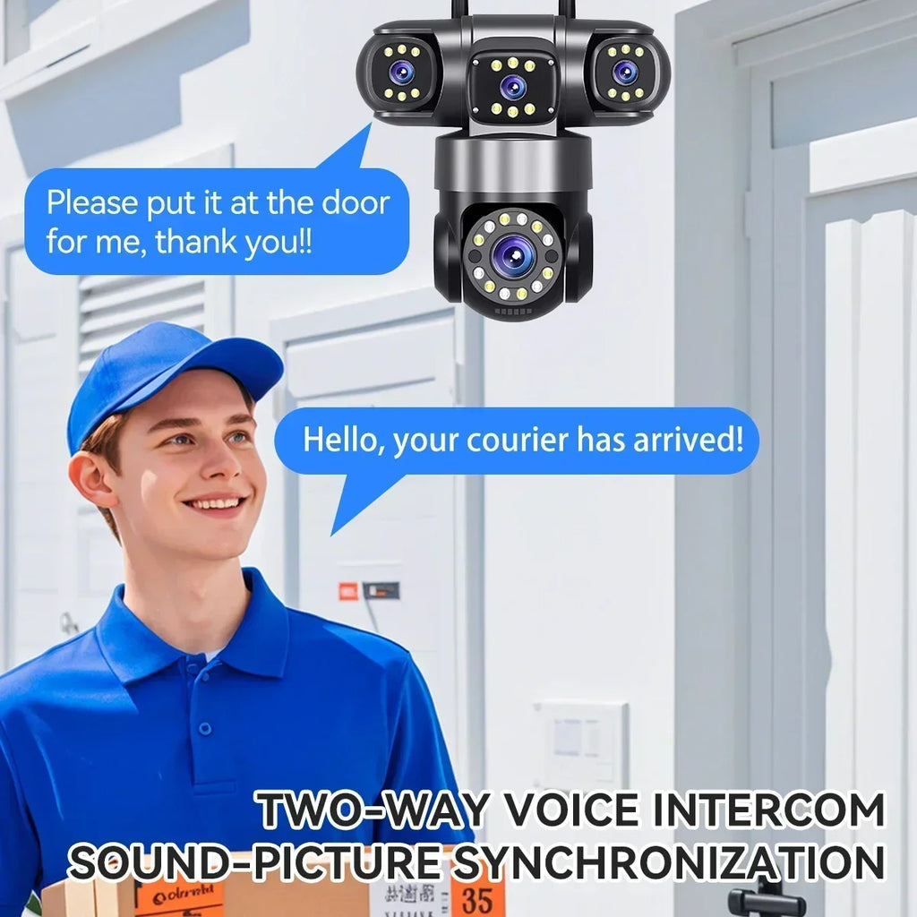 4-Lens Smart WiFi Security Camera with Color Night Vision