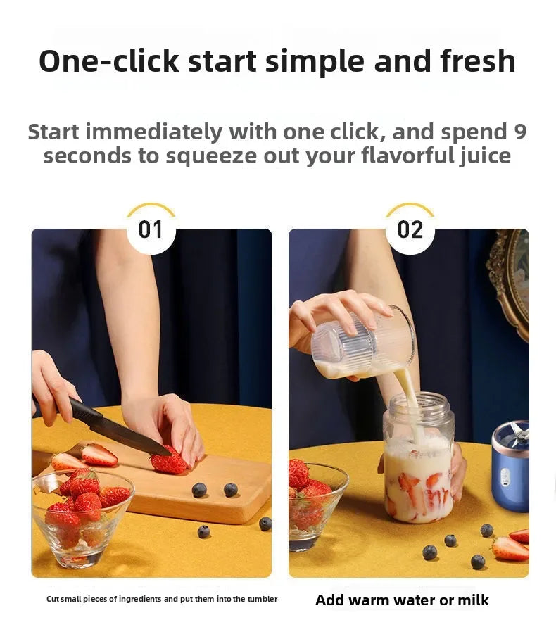 Portable USB Blender – 6-Blade Personal Juicer Cup