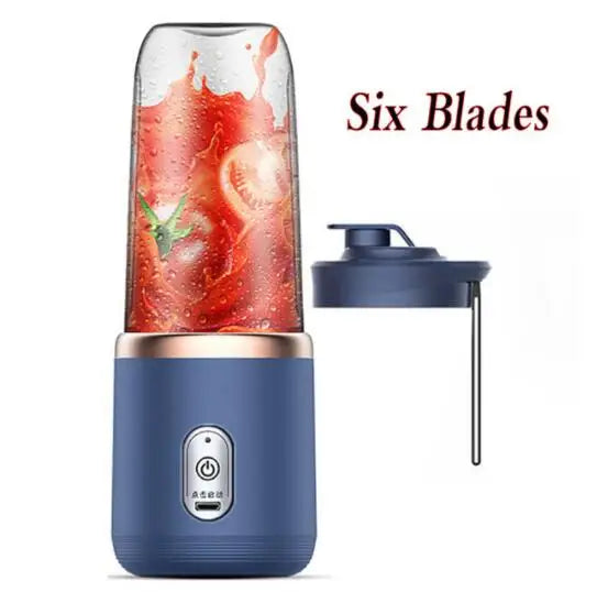 Portable Personal Blender – USB Rechargeable 6-Blade Juicer Cup