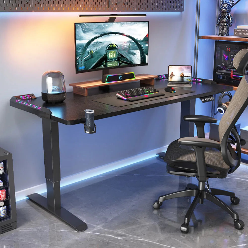 Electric Height Adjustable Standing Desk – Ergonomic Sit Stand Home Office Computer Desk