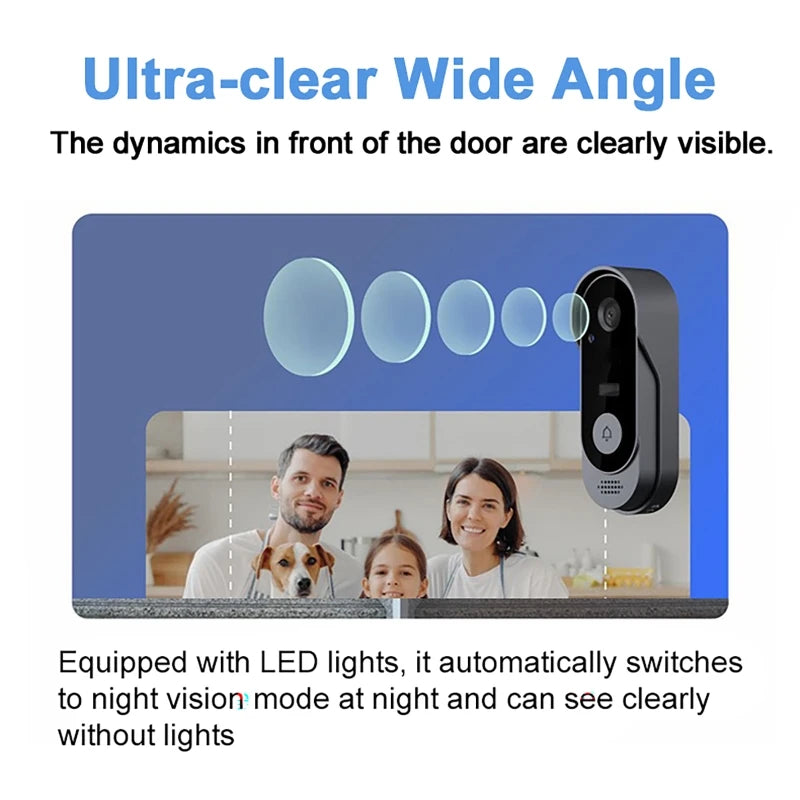 Smart Doorbell Camera Wireless Bundle Video Doorbell WIFI HD Outdoor Phone Door Bell Camera Security Video Intercom Night Vision