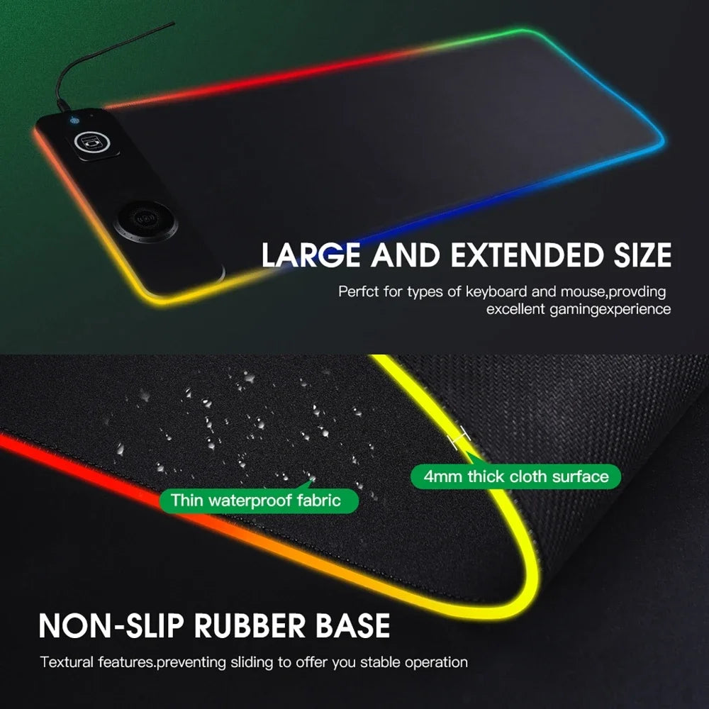 3-in-1 Wireless Charging Mouse Pad XL – RGB, 15W, 80x30cm