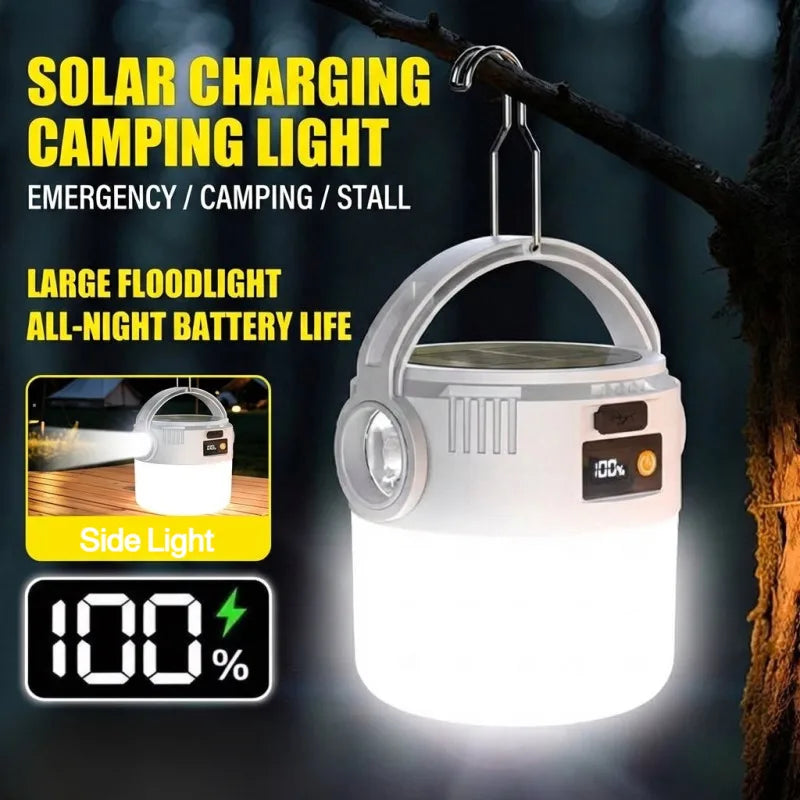 Solar camping lantern front view