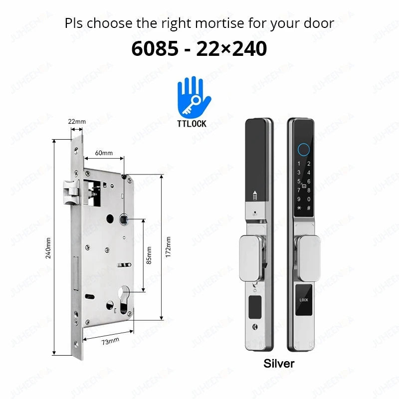 Smart Waterproof Sliding Door Lock with Bluetooth App Control