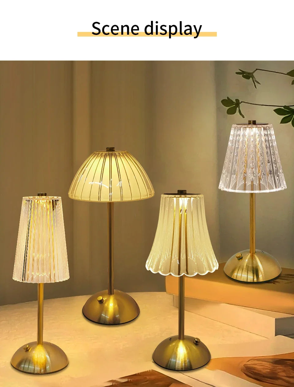 LED Touch Sensor Table Lamp – Dimmable, Rechargeable Wireless Night Light for Bedroom & Bar