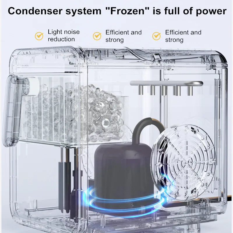 15KG/Day Portable Ice Maker Machine - Mini Countertop for Home/Dorm/Office, Auto Shut-Off, Perfect for Coffee/Tea Shop (White)