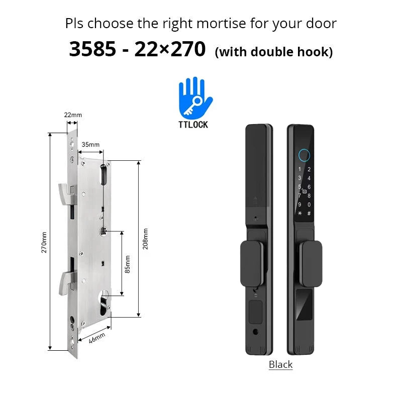 Smart Waterproof Sliding Door Lock with Bluetooth App Control