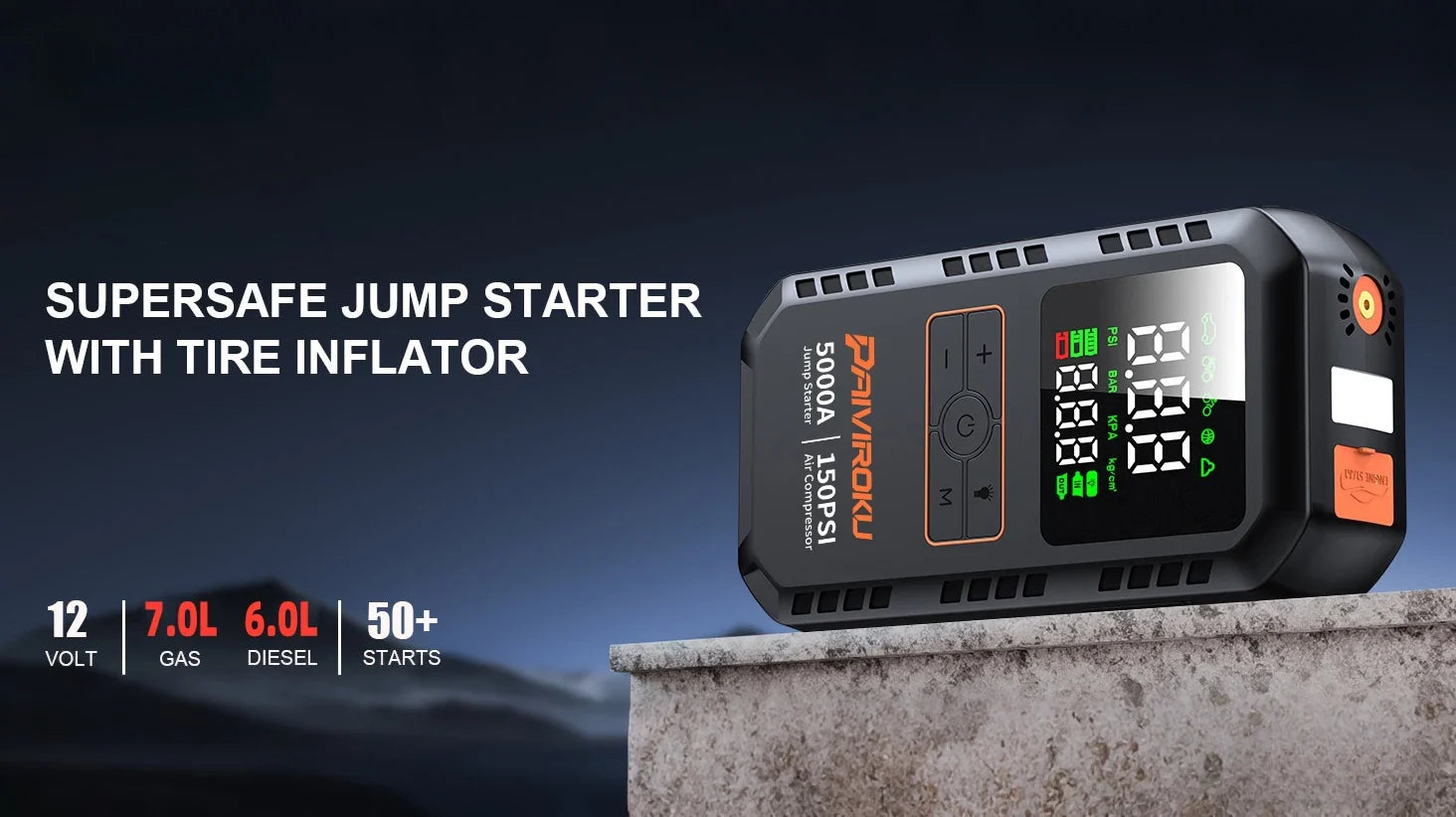 Jump starter being used on car engine