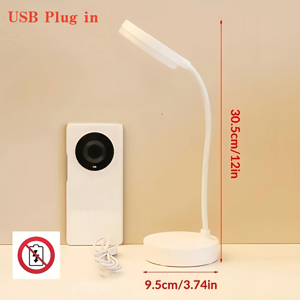 USB charging port on desk lamp base