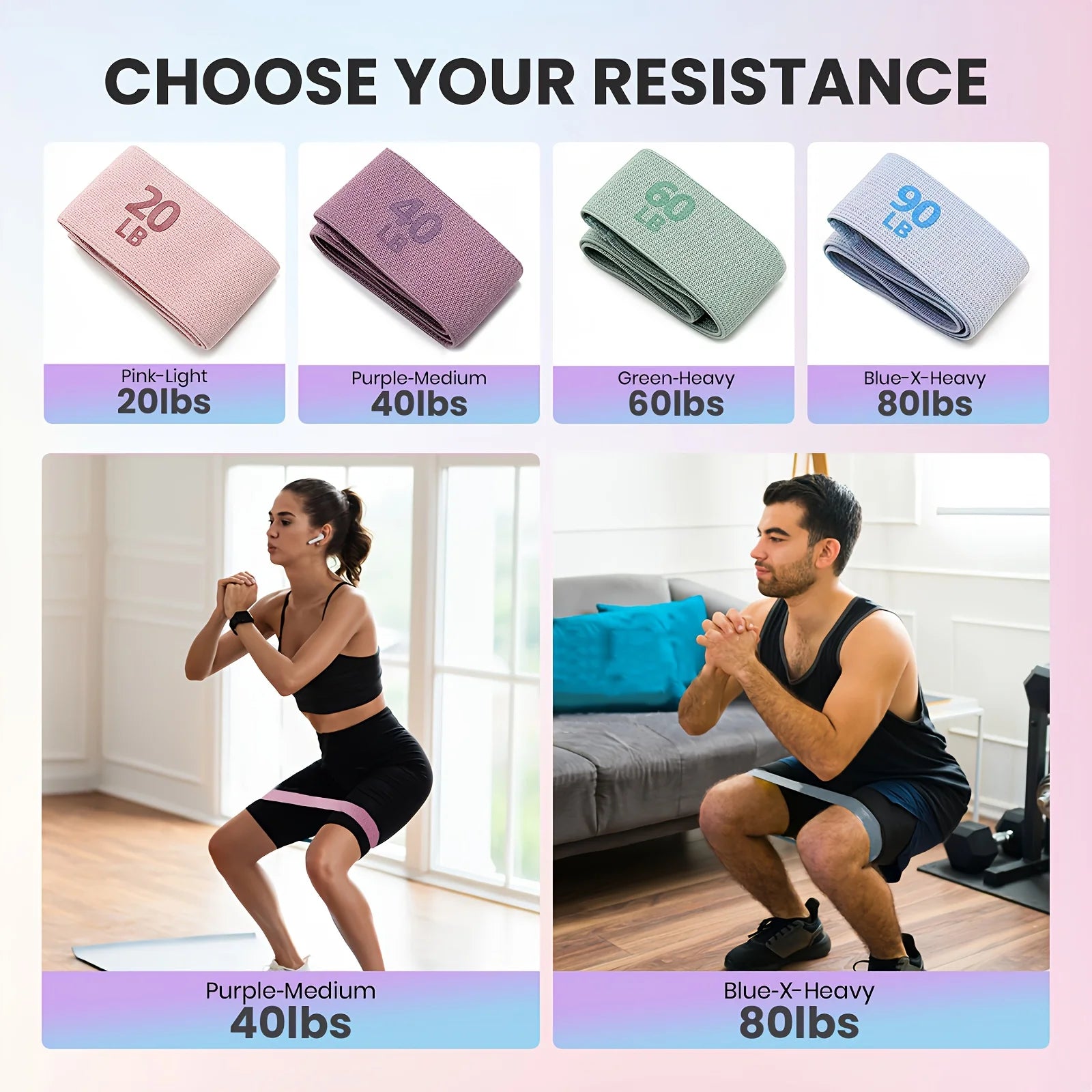 Fabric Resistance Bands Set – Core, Pilates, Yoga & Full-Body Training