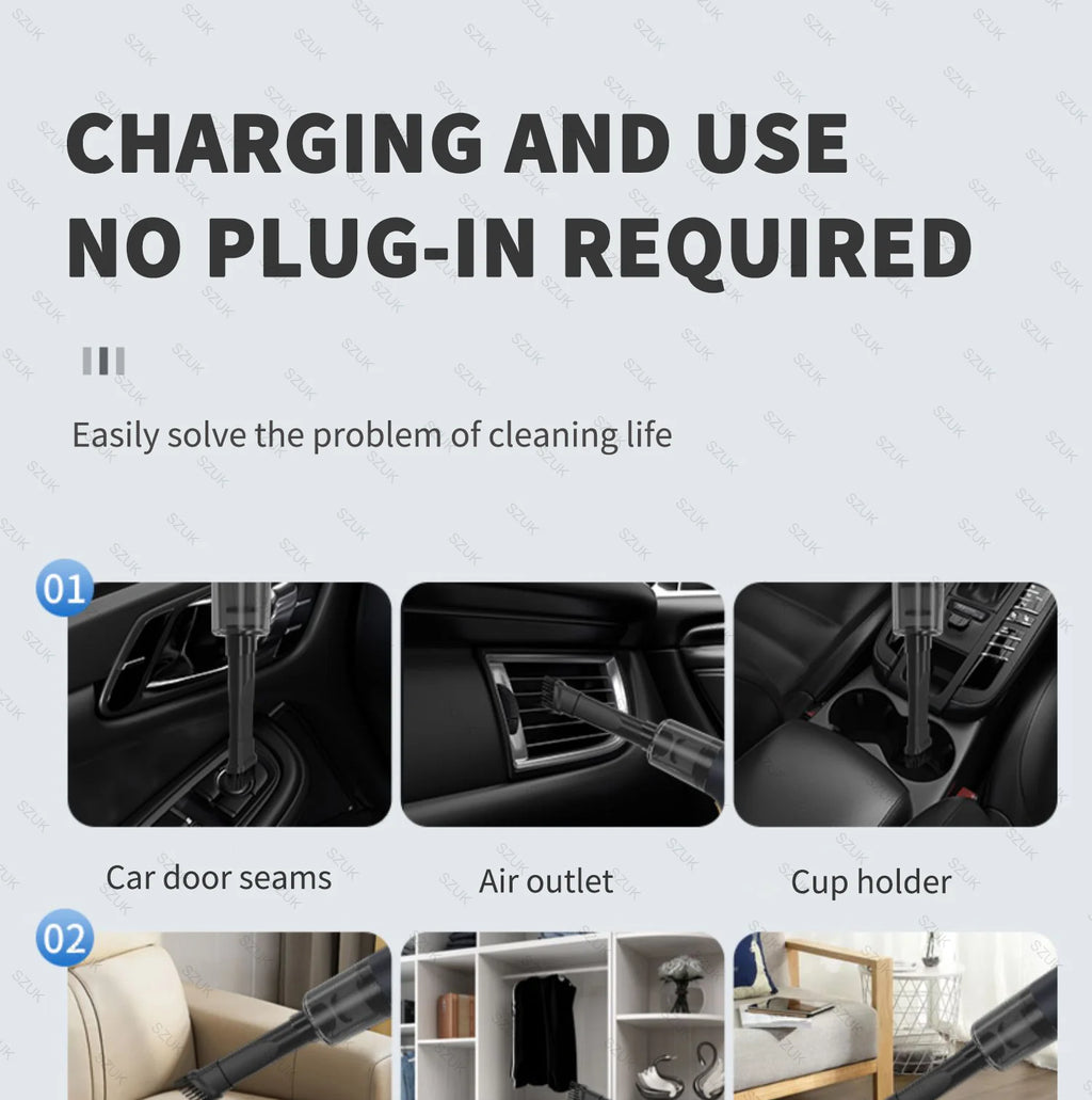 Portable Wireless Car Vacuum Cleaner – Handheld 98000PA