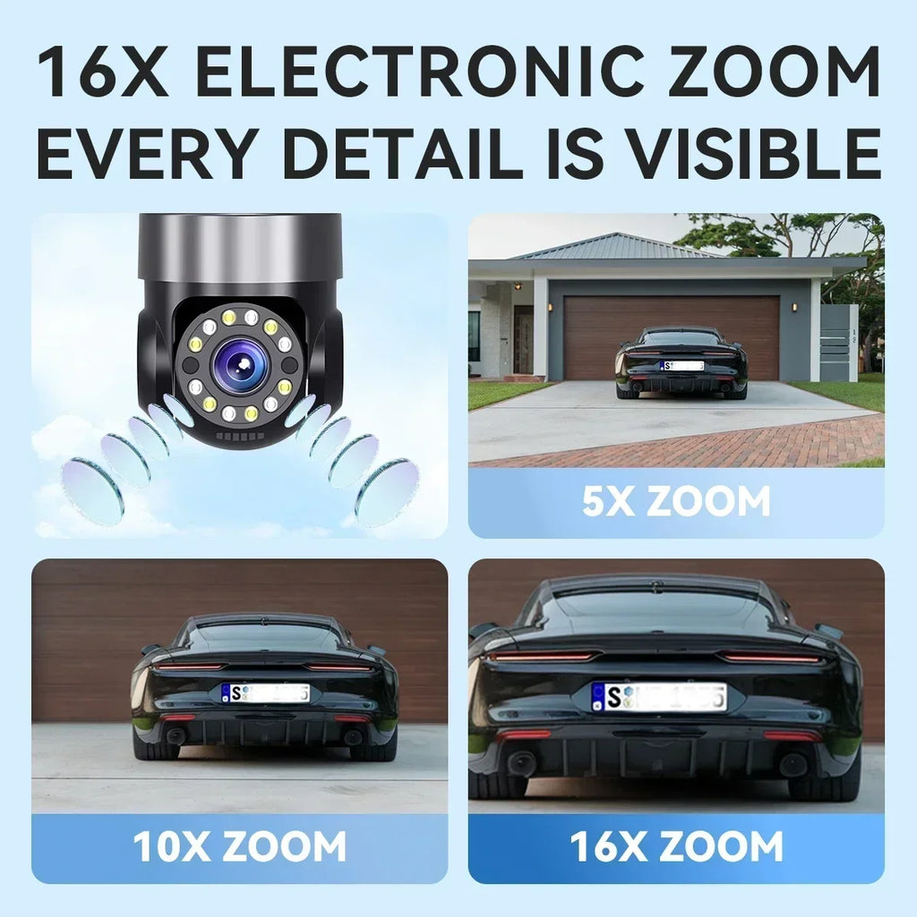 4-Lens Smart WiFi Security Camera with Color Night Vision