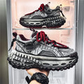 Men’s Platform Chunky Sneakers – Lace-Up, Waterproof PU, Thick Rubber Sole