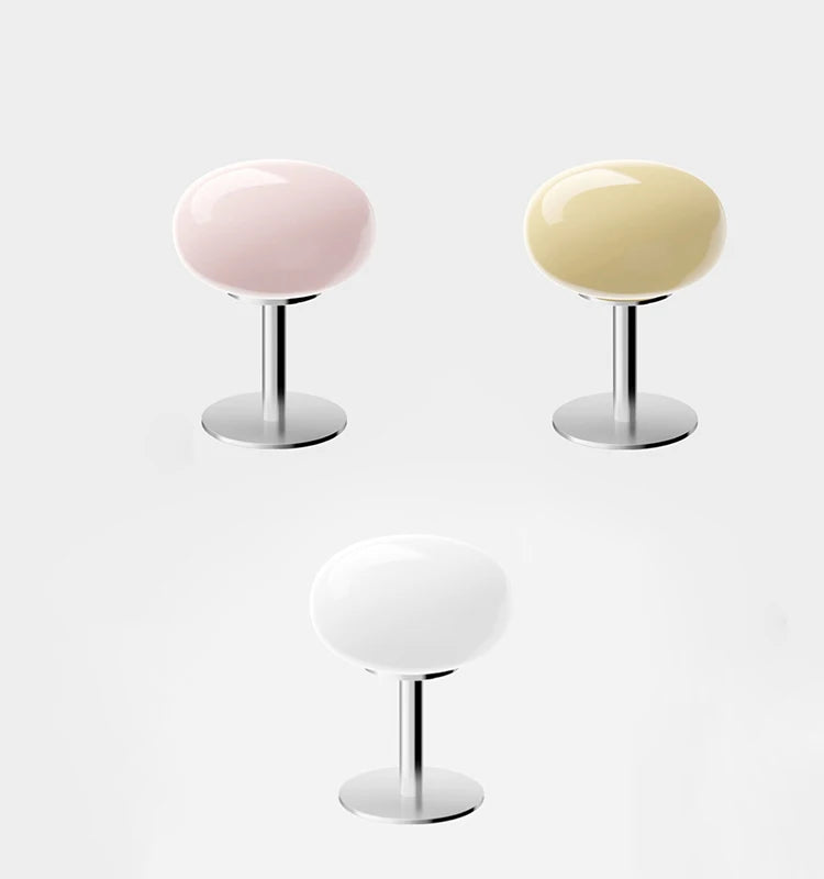 Macaron Glass Table Lamp – Trichromatic Dimming, E27 Bulb, Bedroom & Living Room Decor