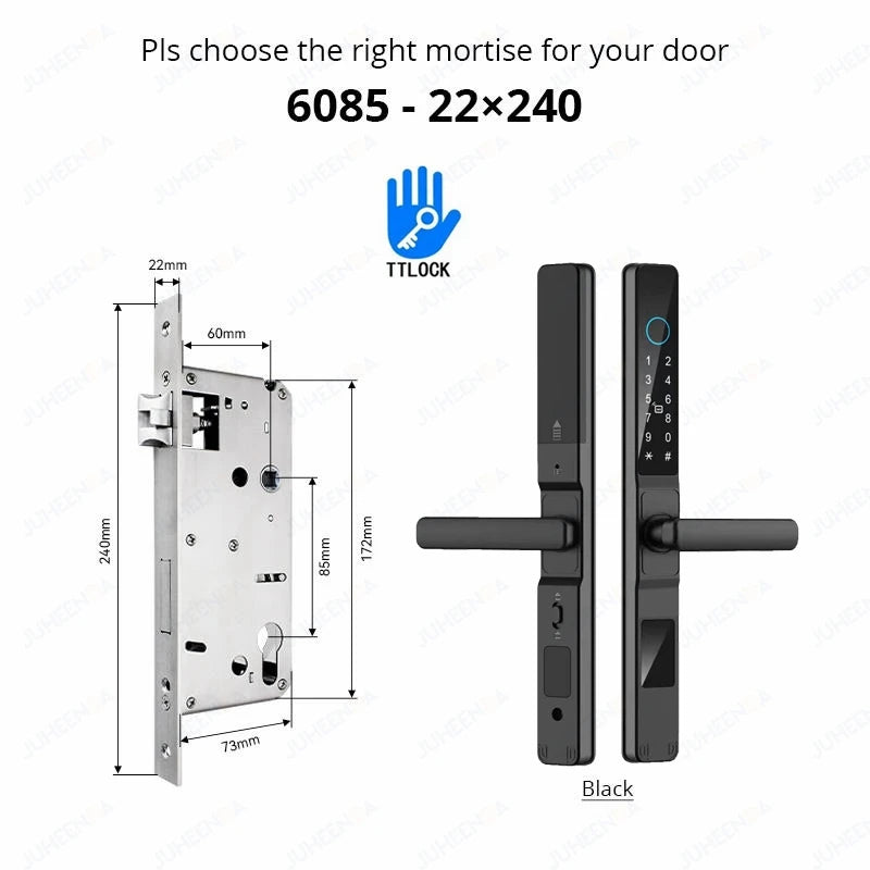 Smart Waterproof Sliding Door Lock with Bluetooth App Control