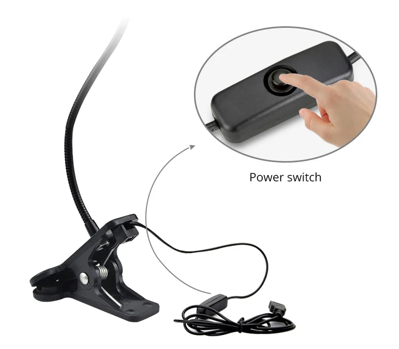 Flexible USB Clip Table Lamp – Gooseneck LED Reading Light for Desk & Bedside