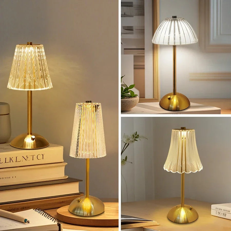 LED Touch Sensor Table Lamp – Dimmable, Rechargeable Wireless Night Light for Bedroom & Bar