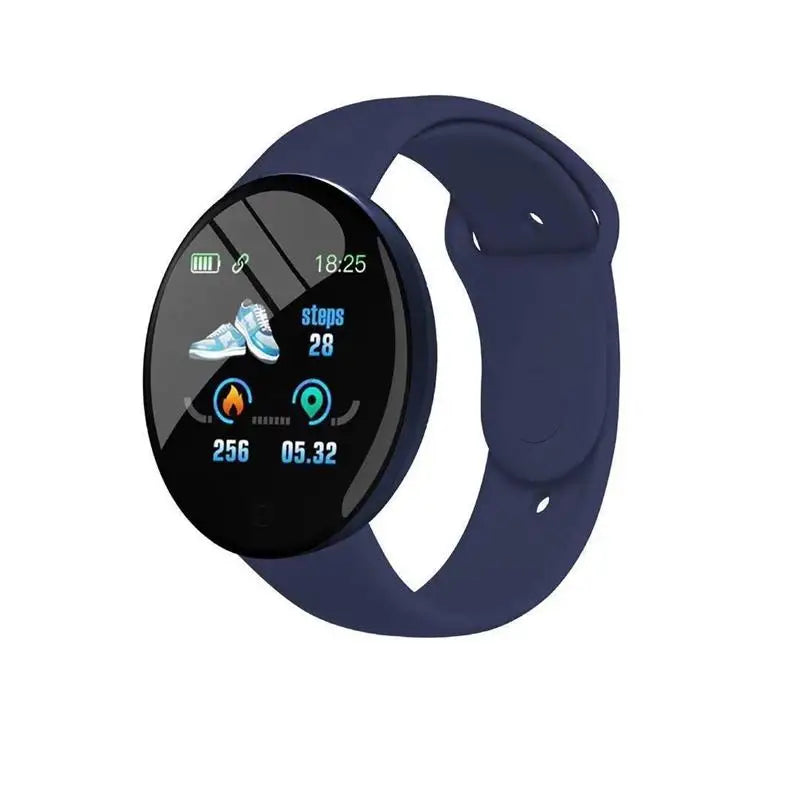 D18 Circular Smart Watch – Bluetooth Fitness Tracker with Activity & Call Notifications