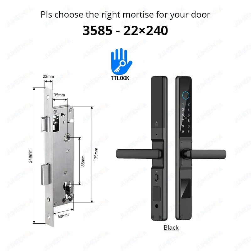 Smart Waterproof Sliding Door Lock with Bluetooth App Control