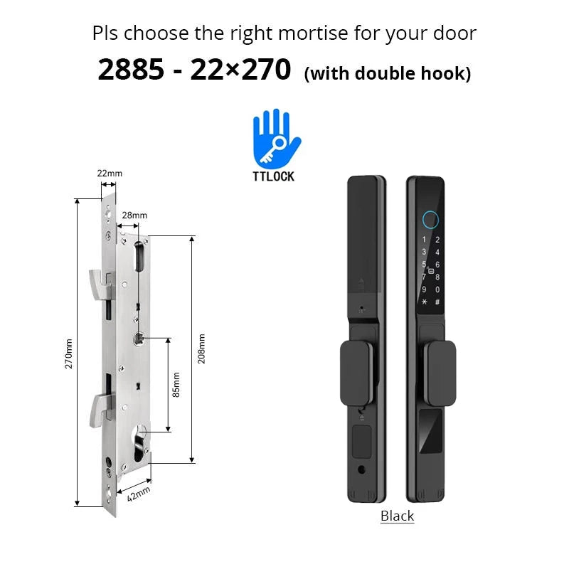 Smart Waterproof Sliding Door Lock with Bluetooth App Control