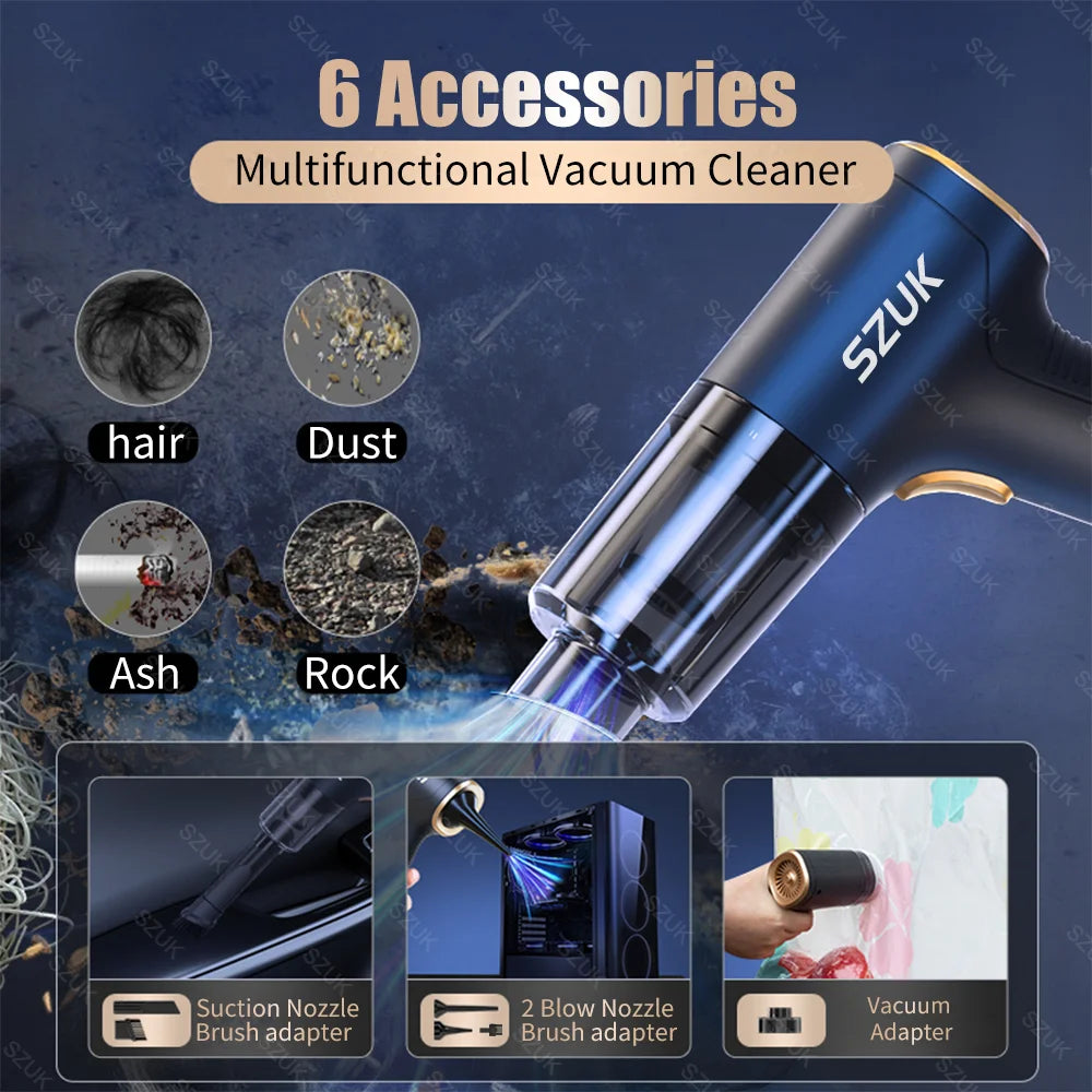 Portable Wireless Car Vacuum Cleaner – Handheld 98000PA