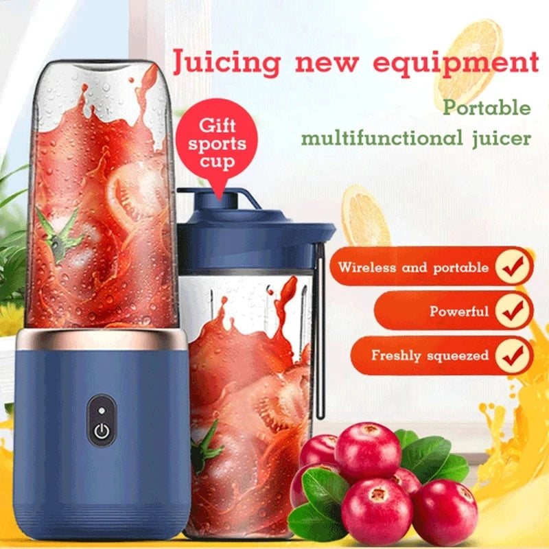 Portable Personal Blender – USB Rechargeable 6-Blade Juicer Cup