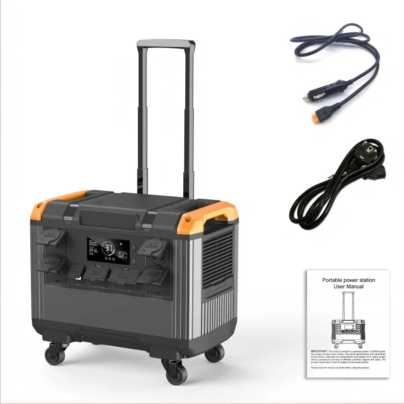 Portable Power Station 3000W LiFePO4 Solar Generator with Fast Charging & Pure Sine Wave Inverter
