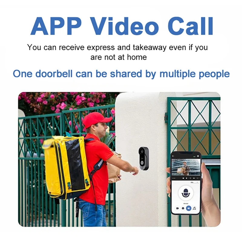 Smart Doorbell Camera Wireless Bundle Video Doorbell WIFI HD Outdoor Phone Door Bell Camera Security Video Intercom Night Vision