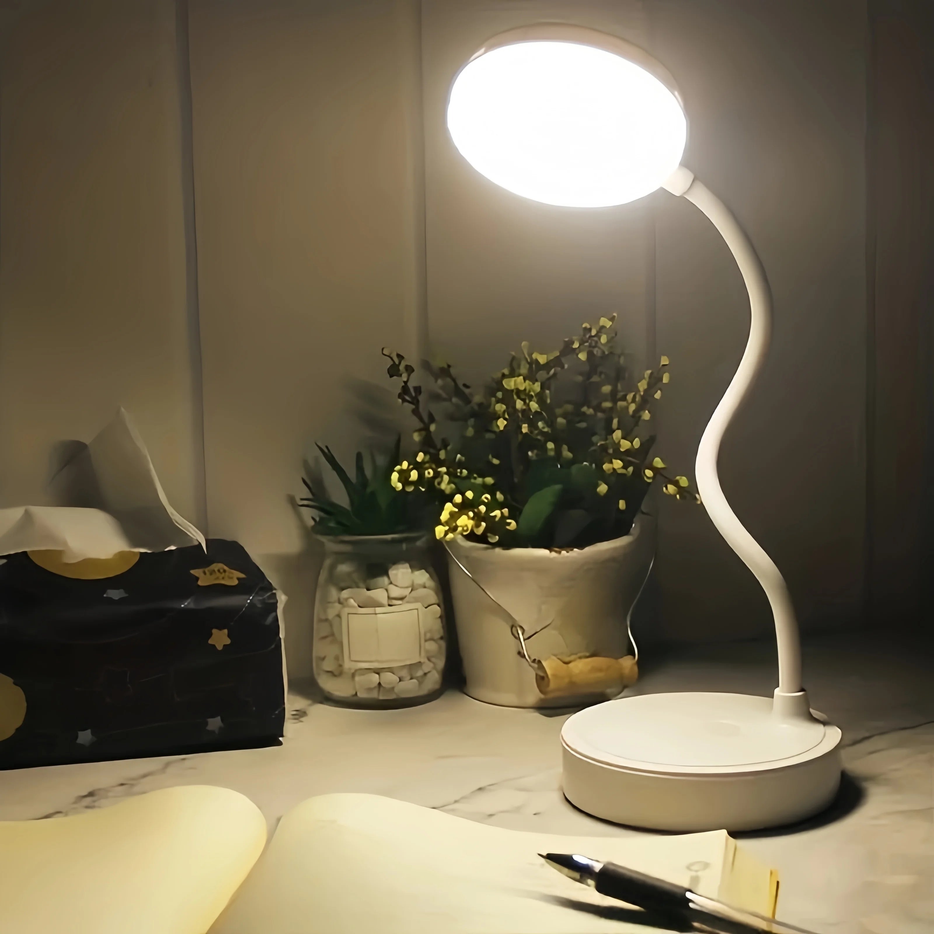 LED Desk Lamp with USB Charging Port – Touch Control, Dimmable