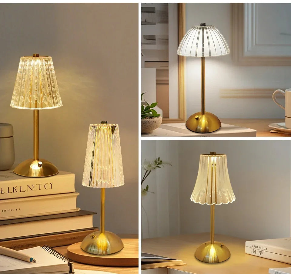 LED Touch Sensor Table Lamp – Dimmable, Rechargeable Wireless Night Light for Bedroom & Bar