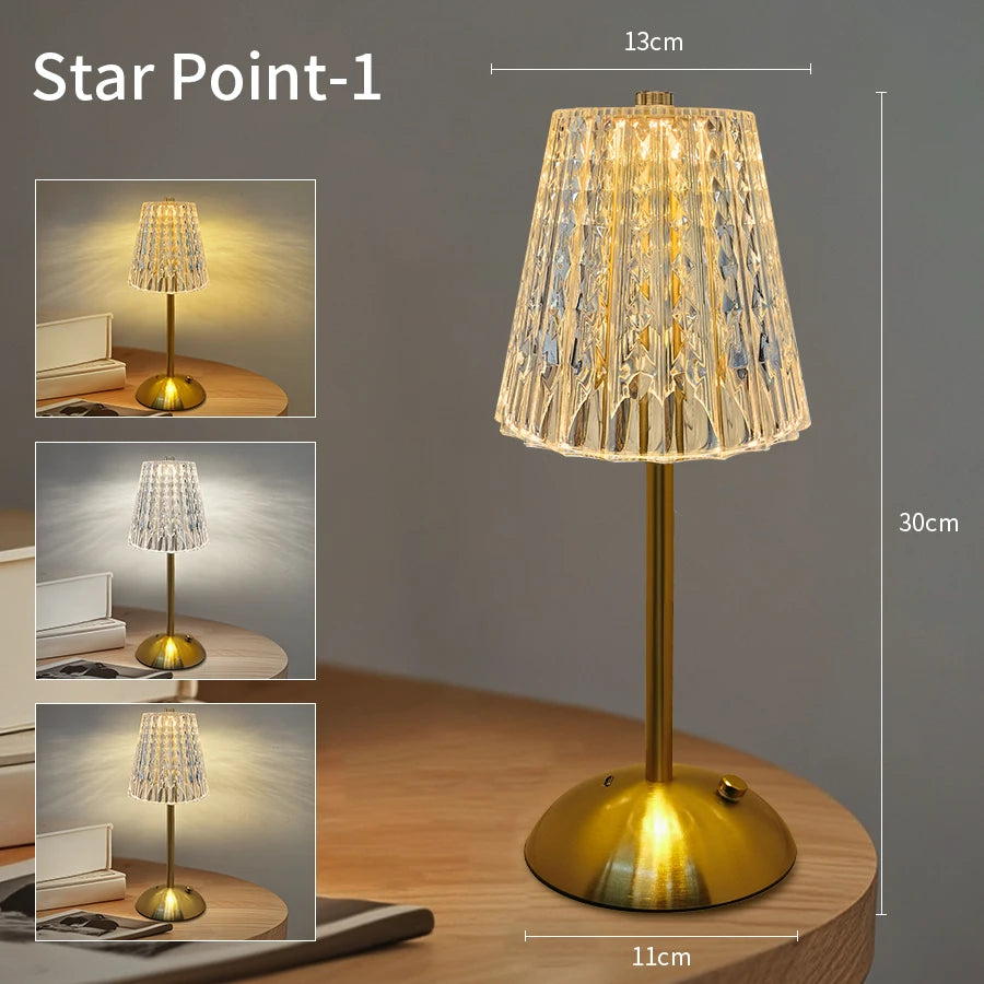 LED Touch Sensor Table Lamp – Dimmable, Rechargeable Wireless Night Light for Bedroom & Bar