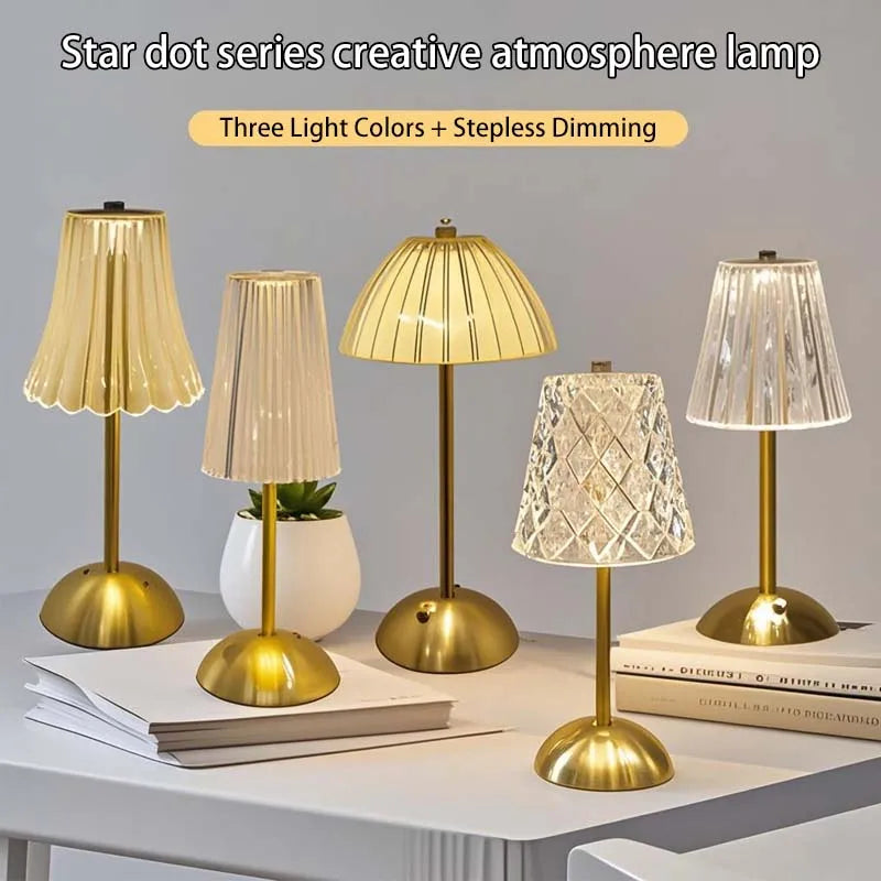 LED Touch Sensor Table Lamp – Dimmable, Rechargeable Wireless Night Light for Bedroom & Bar