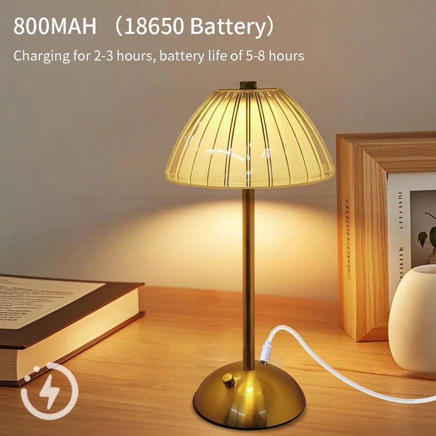 LED Touch Sensor Table Lamp – Dimmable, Rechargeable Wireless Night Light for Bedroom & Bar