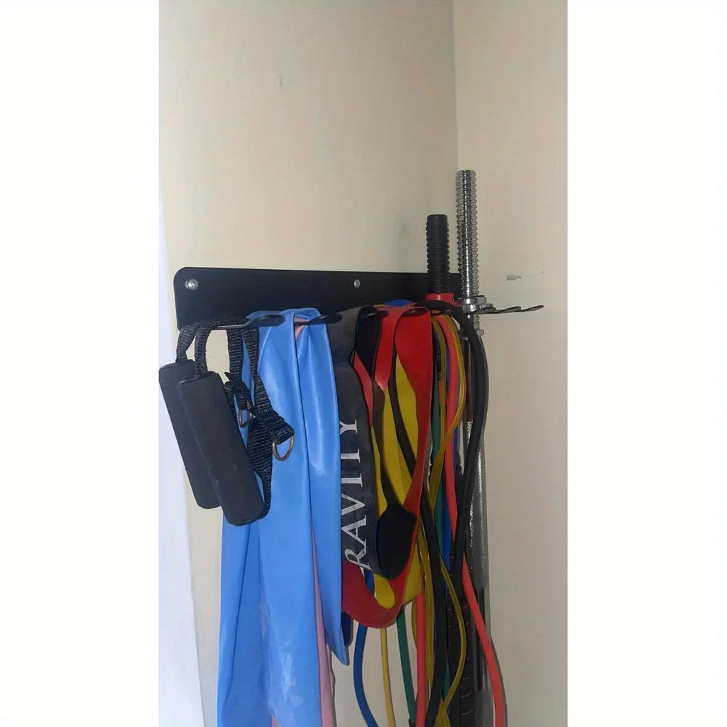 Wall-Mounted Fitness Equipment Organizer – Home Gym Storage Rack