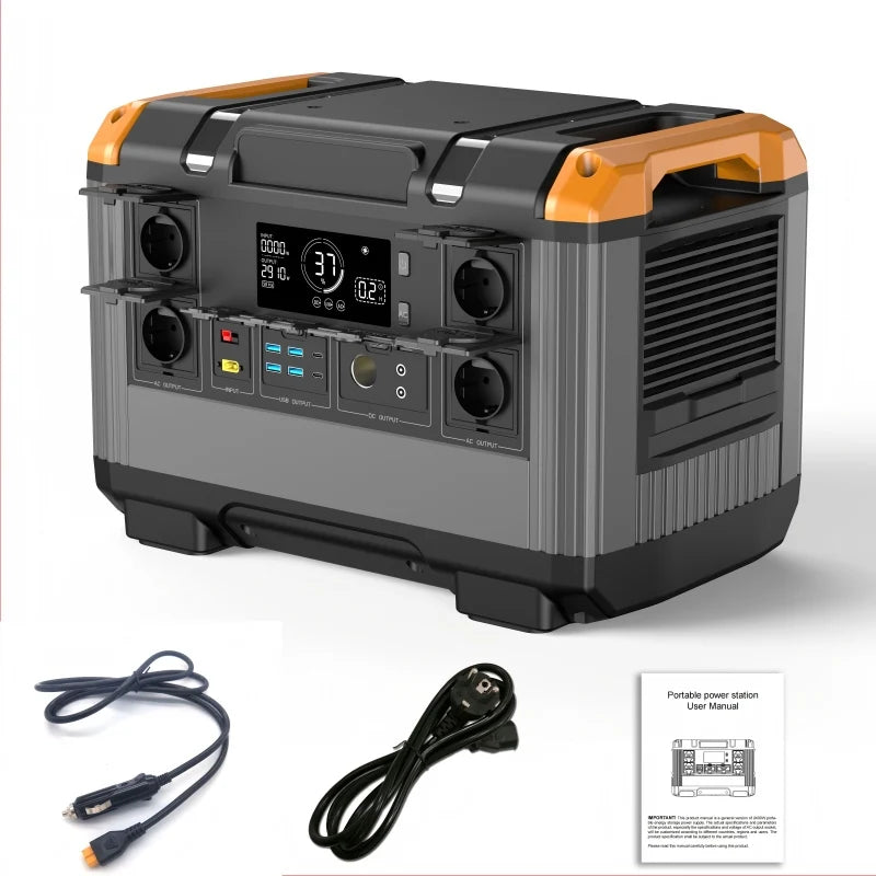 Portable Power Station 3000W LiFePO4 Solar Generator with Fast Charging & Pure Sine Wave Inverter