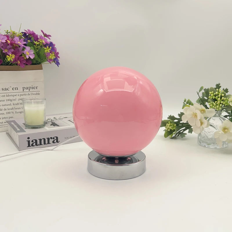 Murano Glass Desk Lamp – USB Powered, 3 Color Temperatures, Vintage Bedside Light