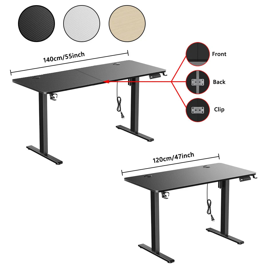 Electric Height Adjustable Standing Desk – Ergonomic Sit Stand Home Office Computer Desk