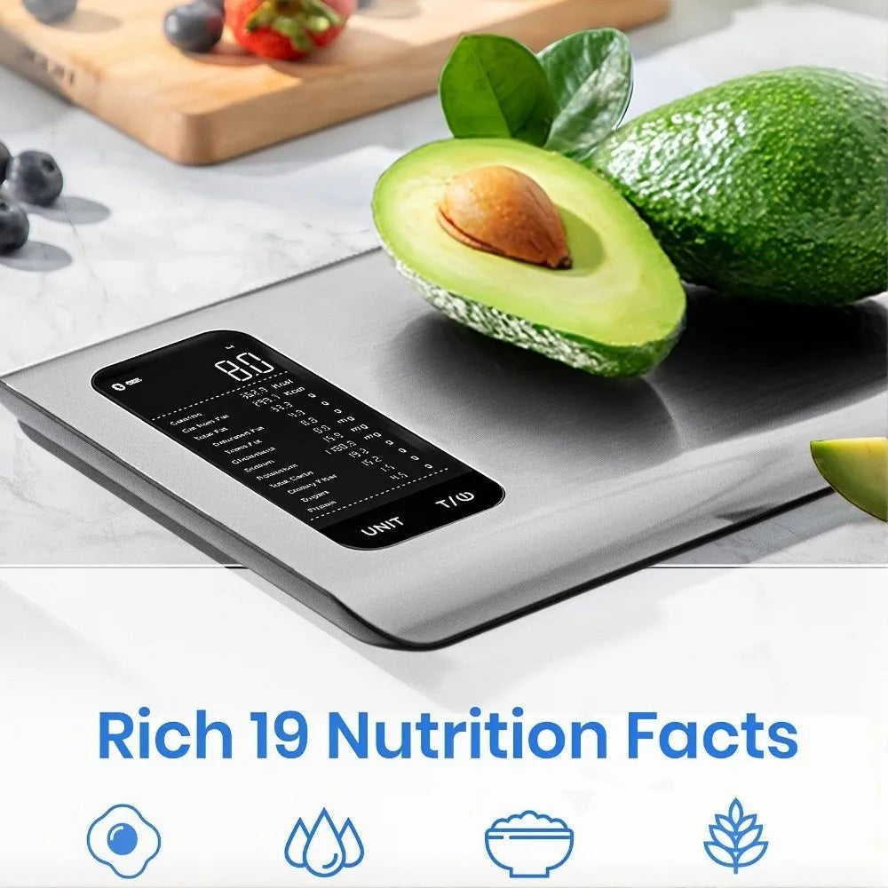 Smart Digital Kitchen Scale – 19 Nutrients Tracker, 10kg