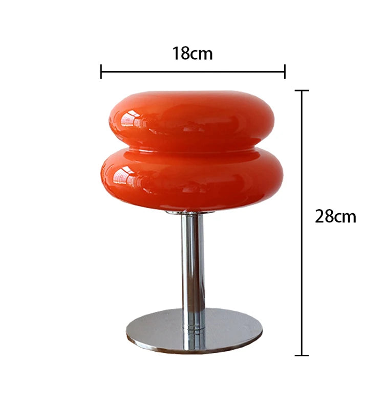 Macaron Glass Table Lamp – Trichromatic Dimming, E27 Bulb, Bedroom & Living Room Decor