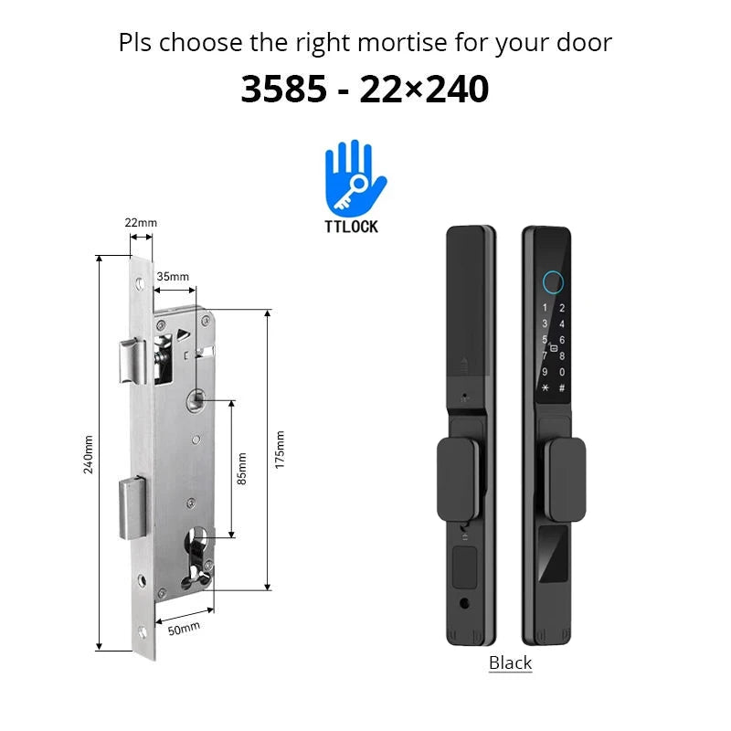 Smart Waterproof Sliding Door Lock with Bluetooth App Control