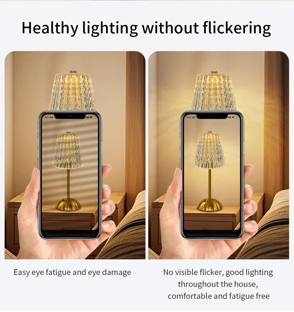 LED Touch Sensor Table Lamp – Dimmable, Rechargeable Wireless Night Light for Bedroom & Bar