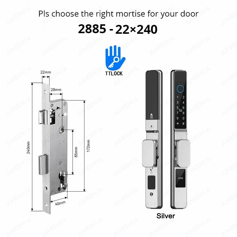 Smart Waterproof Sliding Door Lock with Bluetooth App Control