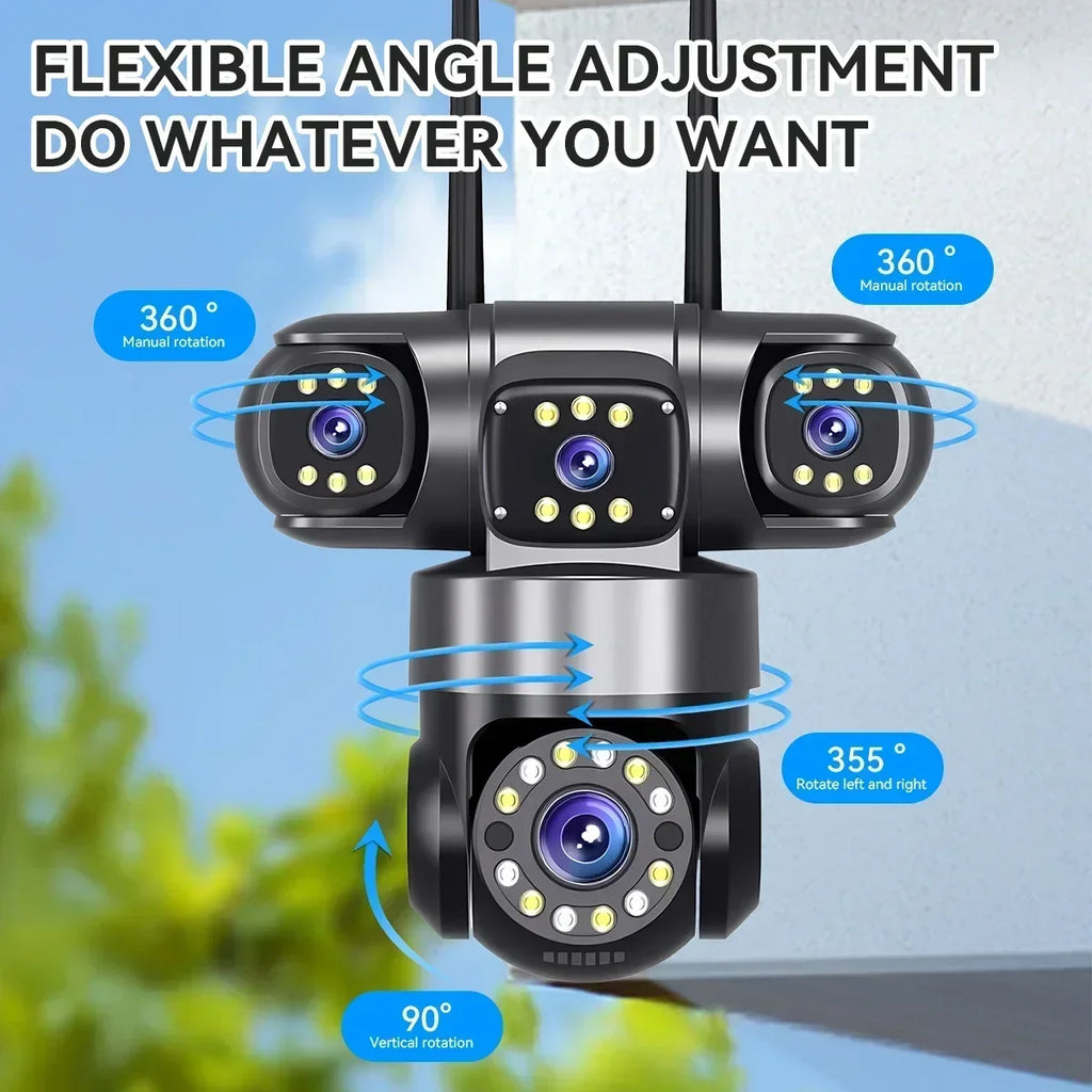 4-Lens Smart WiFi Security Camera with Color Night Vision